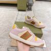 sy_no_9CFBFCCAAE979CAC222E5DD26CD60184_4 Gucci MAC8 Leather Sneaker in Pink & Yellow with Web Stripe