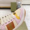 sy_no_9CFBFCCAAE979CAC222E5DD26CD60184_6 Gucci MAC8 Leather Sneaker in Pink & Yellow with Web Stripe