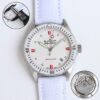 BLANCPEIN automatic mechanical movement 300 meter waterproof heart-shaped pointer women's watch Swiss watch 38mm white dial stainless steel case canvas strap