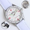 BLANCPEIN automatic mechanical movement 300 meter waterproof heart-shaped pointer women's watch Swiss watch 38mm white dial stainless steel case canvas strap