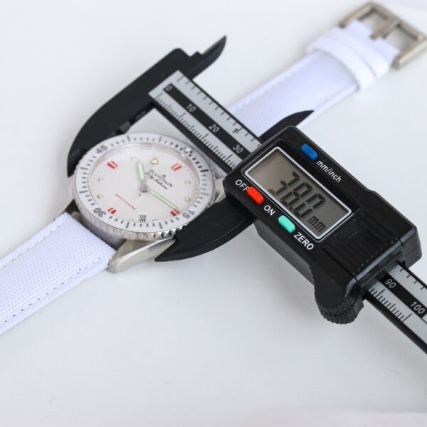 BLANCPEIN automatic mechanical movement 300 meter waterproof heart-shaped pointer women's watch Swiss watch 38mm white dial stainless steel case canvas strap