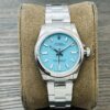 ROLEX Rolex Smooth Circle Oyster Perpetual Tiffany Blue Automatic Mechanical Movement Turquoise Waterproof Women's Watch Swiss Watch 31mm Blue Dial Oyster Steel Strap