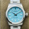 ROLEX Rolex Smooth Circle Oyster Perpetual Tiffany Blue Automatic Mechanical Movement Turquoise Waterproof Women's Watch Swiss Watch 31mm Blue Dial Oyster Steel Strap