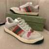 Gucci MAC8 GG Canvas & Suede Sneaker with Pink Accents & Interlocking G Medallion