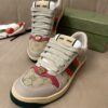 Gucci MAC8 GG Canvas & Suede Sneaker with Pink Accents & Interlocking G Medallion