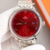 OMEGA Omega Deoxy Series Elegant Automatic Mechanical Movement 30-Meter Water Resistance Men's Watch Swiss Made 41mm Red Dial