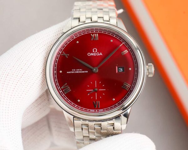 OMEGA Omega Deoxy Series Elegant Automatic Mechanical Movement 30-Meter Water Resistance Men's Watch Swiss Made 41mm Red Dial
