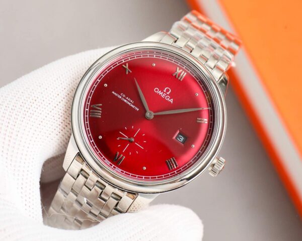 OMEGA Omega Deoxy Series Elegant Automatic Mechanical Movement 30-Meter Water Resistance Men's Watch Swiss Made 41mm Red Dial