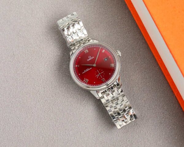 OMEGA Omega Deoxy Series Elegant Automatic Mechanical Movement 30-Meter Water Resistance Men's Watch Swiss Made 41mm Red Dial