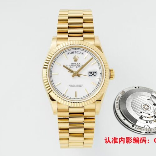 ROLEX Rolex Dog Tooth Ring Weekly Calendar Automatic Mechanical Movement Waterproof Women's Watch Swiss Watch 36mm White Dial