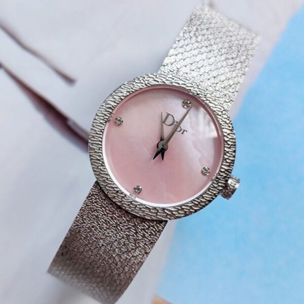 DIOR watch quartz movement stainless steel strap 25mm mother of pearl dial women's watch 30 meter waterproof