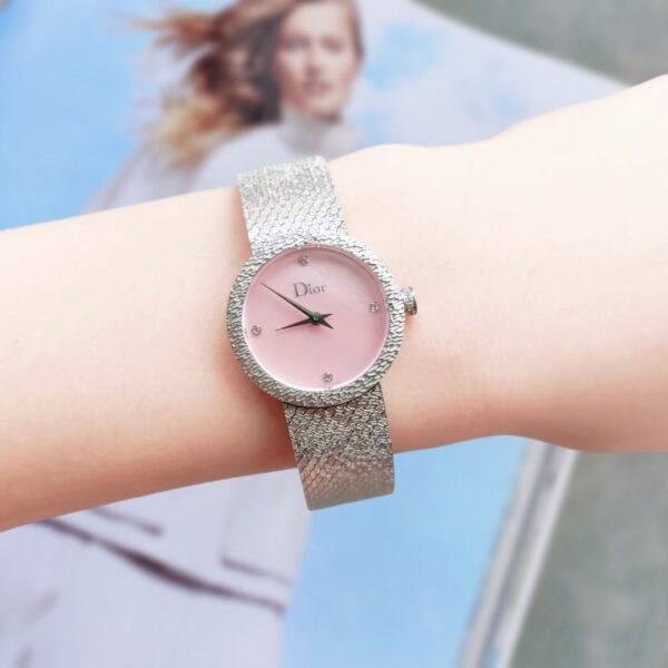 DIOR watch quartz movement stainless steel strap 25mm mother of pearl dial women's watch 30 meter waterproof