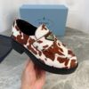 sy_no_A049757C8C1ACB1EC8A2BB18DDC4AD3B_2 Prada Brown White Cow Print Pony Hair Block Heel Loafer