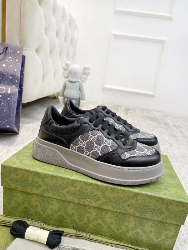 sy_no_A119ABDBCA7C6A849E10DE03CE761F36_0 Gucci MAC8 GG Canvas Sneaker in Black & Grey