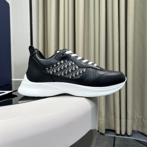 Dior Black Leather Oblique Patchwork Low Sneaker