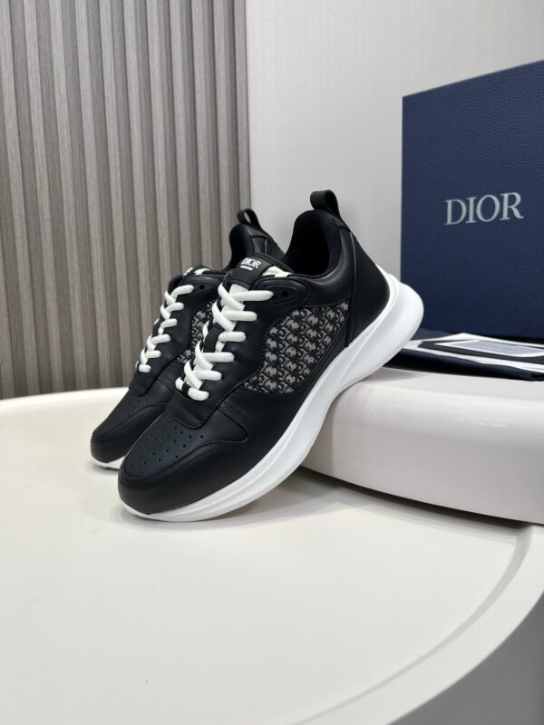 sy_no_A1914938467E8FC966102FFA6EE17F75_5 Dior Black Leather Oblique Patchwork Low Sneaker