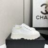 Chanel All-White Canvas Platform Low-Top Sneaker with Lug Sole and CC Logo