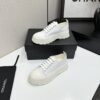 Chanel All-White Canvas Platform Low-Top Sneaker with Lug Sole and CC Logo