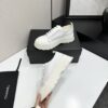 Chanel All-White Canvas Platform Low-Top Sneaker with Lug Sole and CC Logo