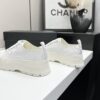 Chanel All-White Canvas Platform Low-Top Sneaker with Lug Sole and CC Logo