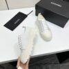Chanel All-White Canvas Platform Low-Top Sneaker with Lug Sole and CC Logo
