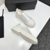 Chanel All-White Canvas Platform Low-Top Sneaker with Lug Sole and CC Logo