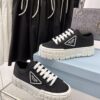 Prada Black Canvas Triangle Tread Platform Sneaker