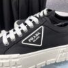 Prada Black Canvas Triangle Tread Platform Sneaker