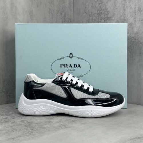sy_no_A3FE5C5A4779D1178C38E33E5A0C739B_0 Prada America's Cup Light Grey Patent Mesh Sneaker