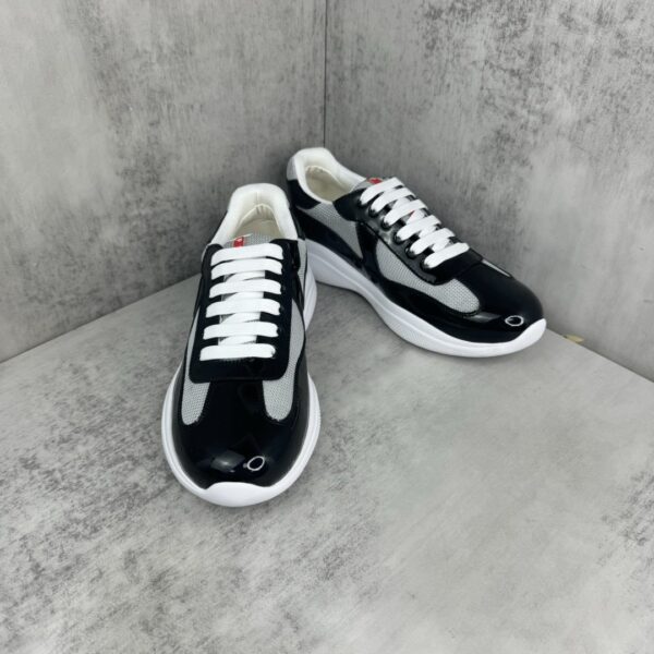 Prada America's Cup Light Grey Patent Mesh Sneaker