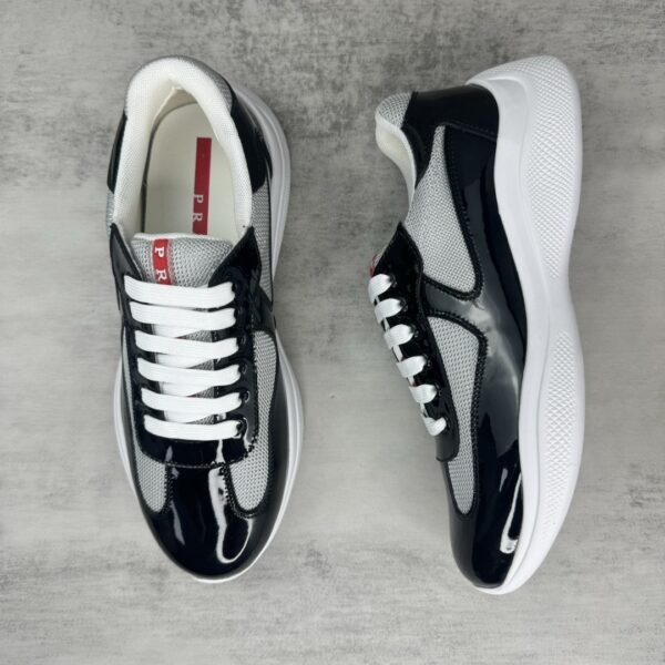 Prada America's Cup Light Grey Patent Mesh Sneaker