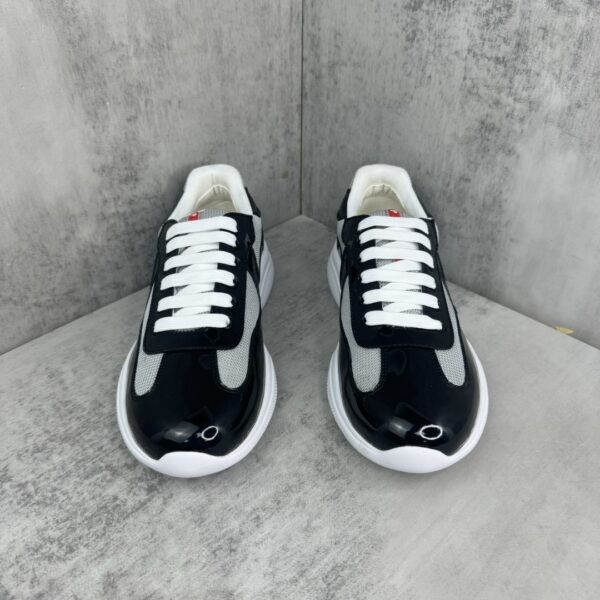 Prada America's Cup Light Grey Patent Mesh Sneaker