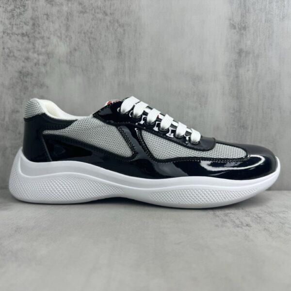 Prada America's Cup Light Grey Patent Mesh Sneaker