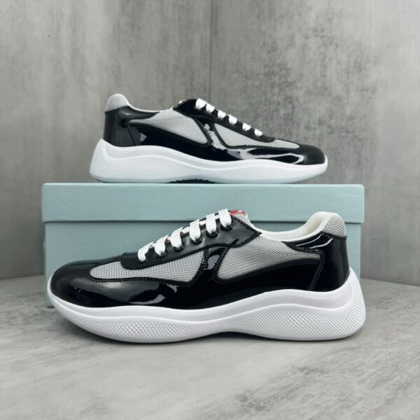 Prada America's Cup Light Grey Patent Mesh Sneaker