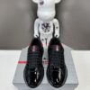 Prada Black Mesh Patent Red Heel Chunky Casual Sneaker