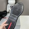 Prada Black Mesh Patent Red Heel Chunky Casual Sneaker