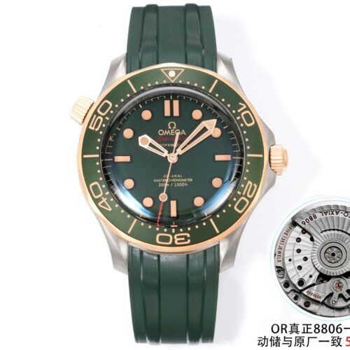 sy_no_A5405C02EBD19811764A47E54C3F0755_0 Omega Seamaster Series Automatic Mechanical Movement 300m Waterproof Men's Watch Swiss Watch 42mm Green Dial Titanium Bronze Case Rubber Strap