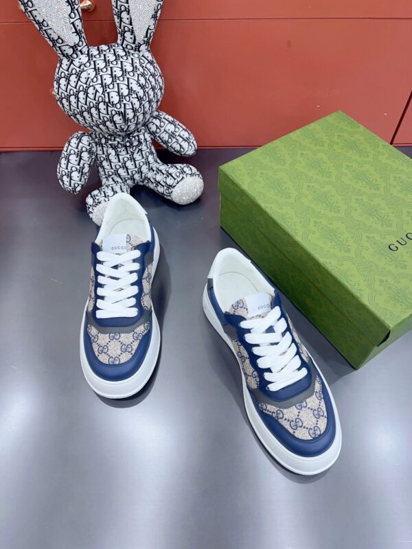sy_no_A5A30A763E0F3A32E1ABDD23A47EC115_3 Gucci MAC8 GG Canvas & Blue Leather Sneaker