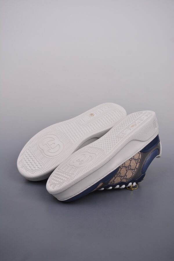 sy_no_A660A1FAAC78816D4F72F9C03FB004A6_2 Gucci MAC8 GG Canvas & Navy Leather Sneaker with Gold Sneaker Charm
