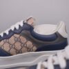 sy_no_A660A1FAAC78816D4F72F9C03FB004A6_7 Gucci MAC8 GG Canvas & Navy Leather Sneaker with Gold Sneaker Charm