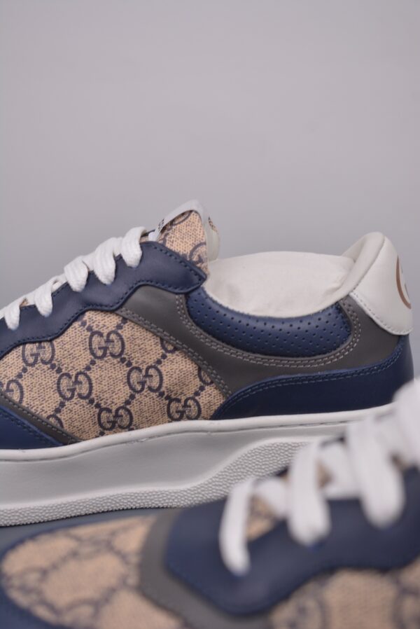 sy_no_A660A1FAAC78816D4F72F9C03FB004A6_7 Gucci MAC8 GG Canvas & Navy Leather Sneaker with Gold Sneaker Charm