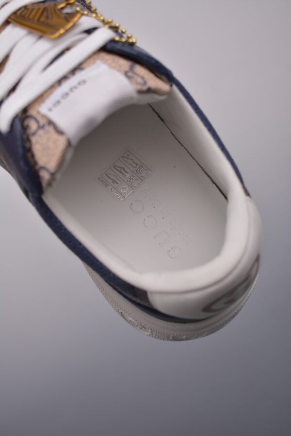 sy_no_A660A1FAAC78816D4F72F9C03FB004A6_8 Gucci MAC8 GG Canvas & Navy Leather Sneaker with Gold Sneaker Charm