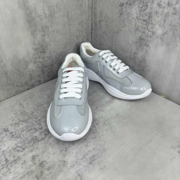 Prada America's Cup Light Grey Patent Mesh Sneaker