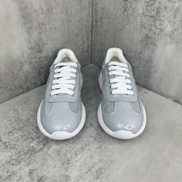 Prada America's Cup Light Grey Patent Mesh Sneaker
