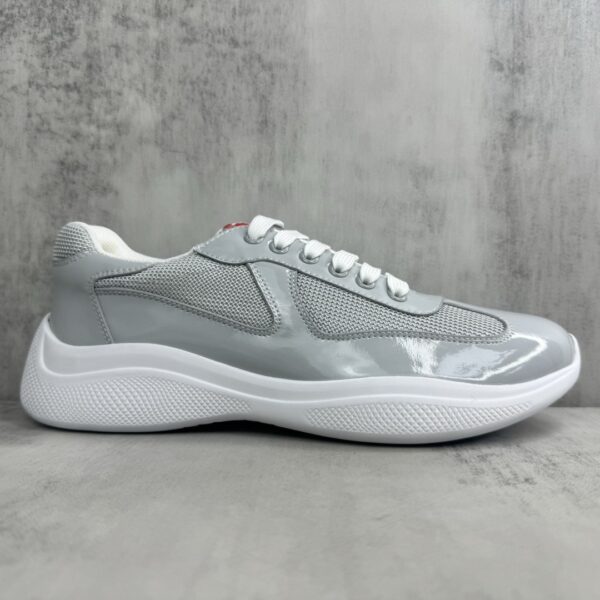 Prada America's Cup Light Grey Patent Mesh Sneaker