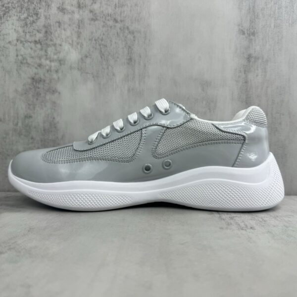 Prada America's Cup Light Grey Patent Mesh Sneaker