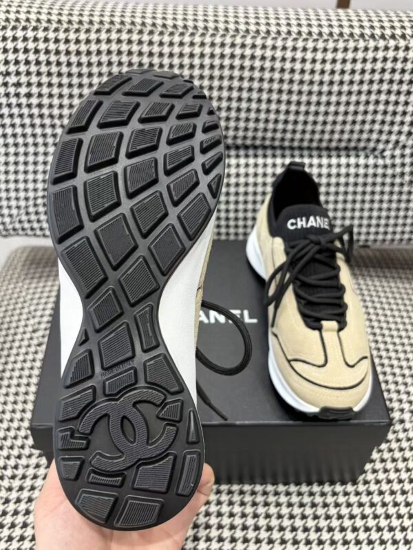 sy_no_A6EAB22A0111CE1F91F5B2B2C004F24F_8 Chanel Suede & Knit Sock-Collar Platform Trainer Beige-Black-Knit