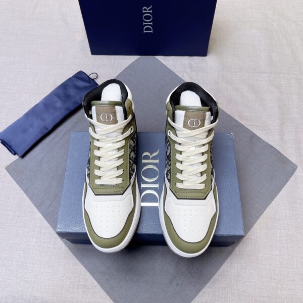 sy_no_A745B74953D5C0D1B847E3EE147D387E_0 Dior White-Olive Green Spliced B27 High-Top Sneaker
