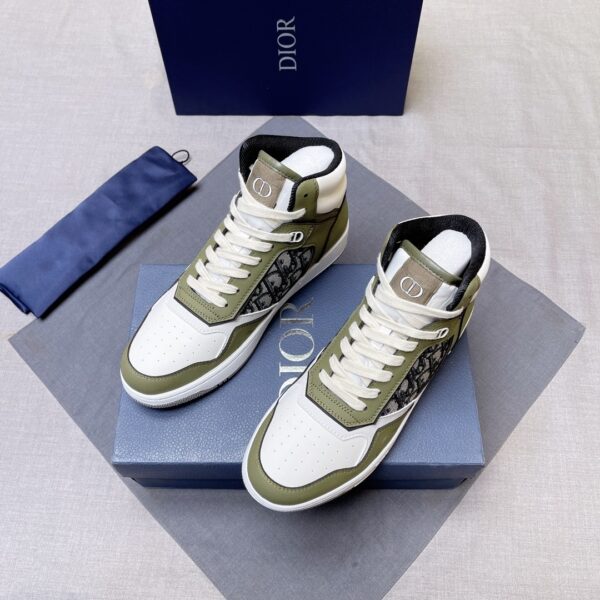 sy_no_A745B74953D5C0D1B847E3EE147D387E_2 Dior White-Olive Green Spliced B27 High-Top Sneaker