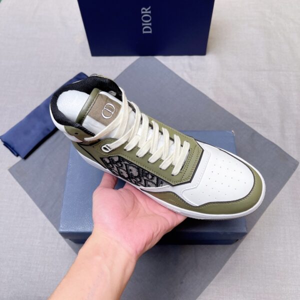 sy_no_A745B74953D5C0D1B847E3EE147D387E_5 Dior White-Olive Green Spliced B27 High-Top Sneaker